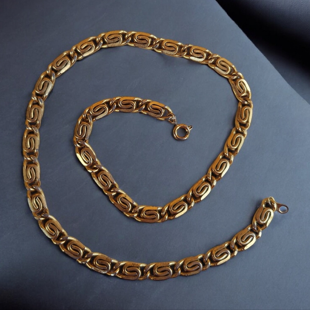 Vintage S Link Gold Chain Necklace
